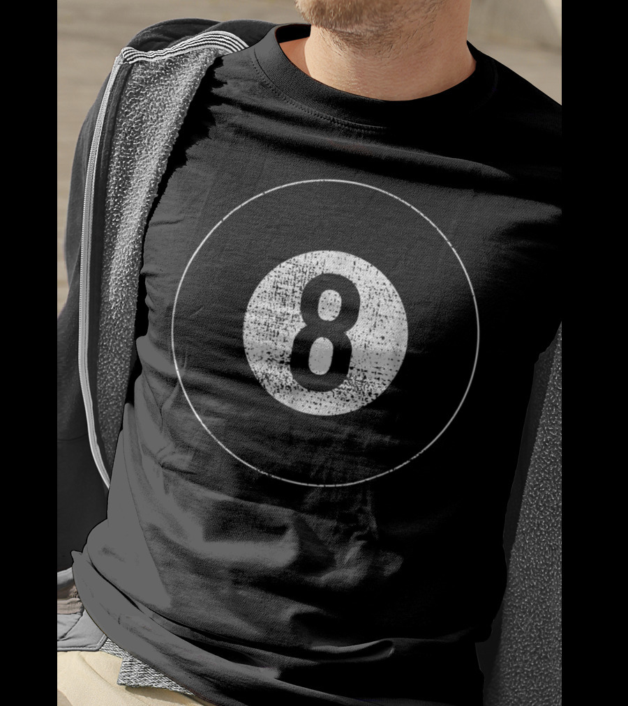 Vintage Eight Ball Billiards Circle Emblem T-Shirt