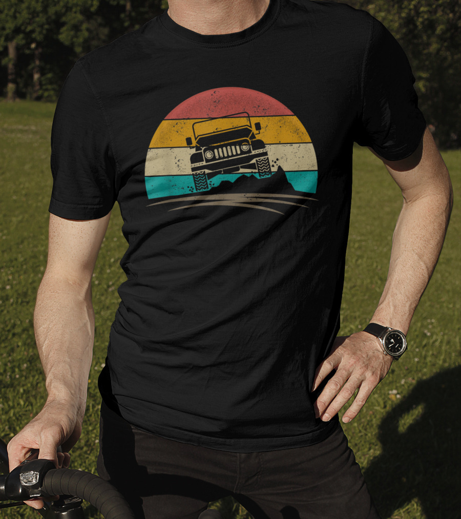 Vintage Jeeps 4x4 70s Distressed Off Road Adventure T-Shirt