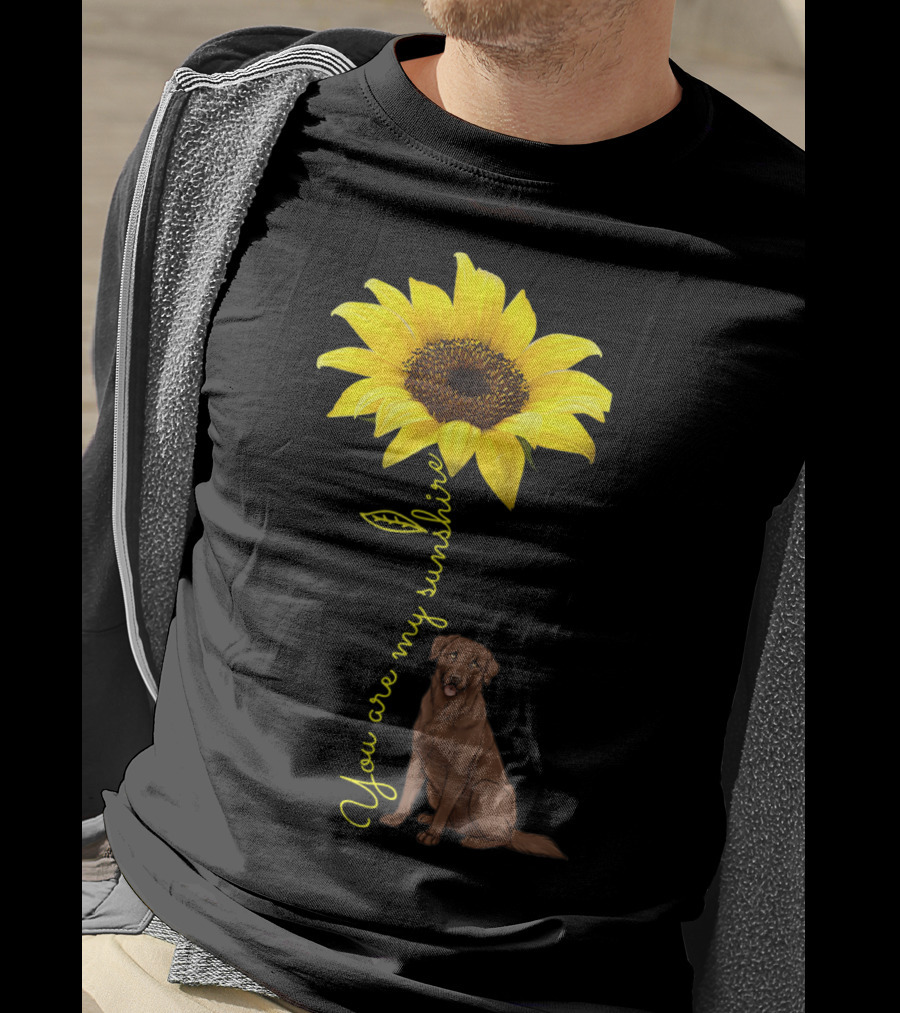 You Are My Sunshine Sunflower With Chocolate Lab T-Shirt