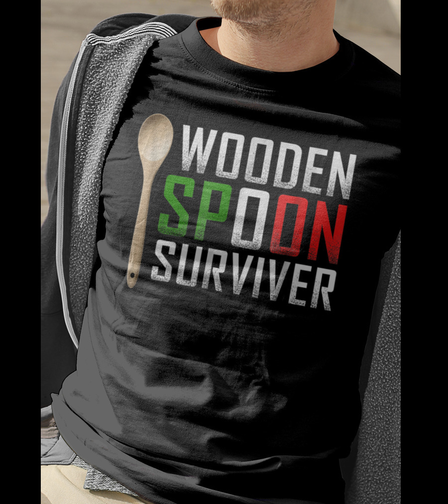 Wooden Spoon Survivor Green Red T-Shirt