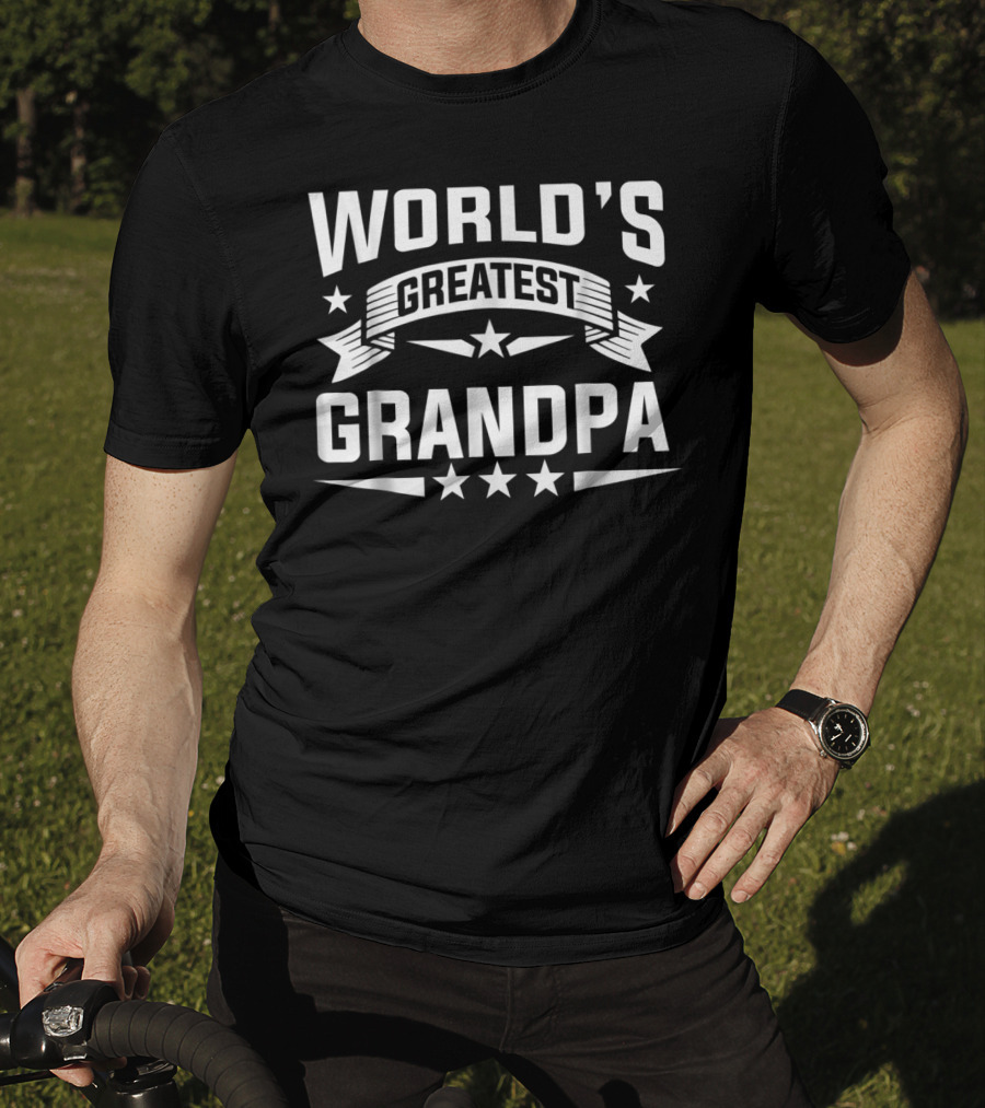 World's Greatest Grandpa Stars Banner T-Shirt