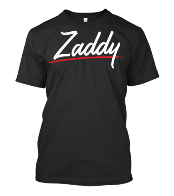 Zaddy Bold Script White Red Underline T-Shirt
