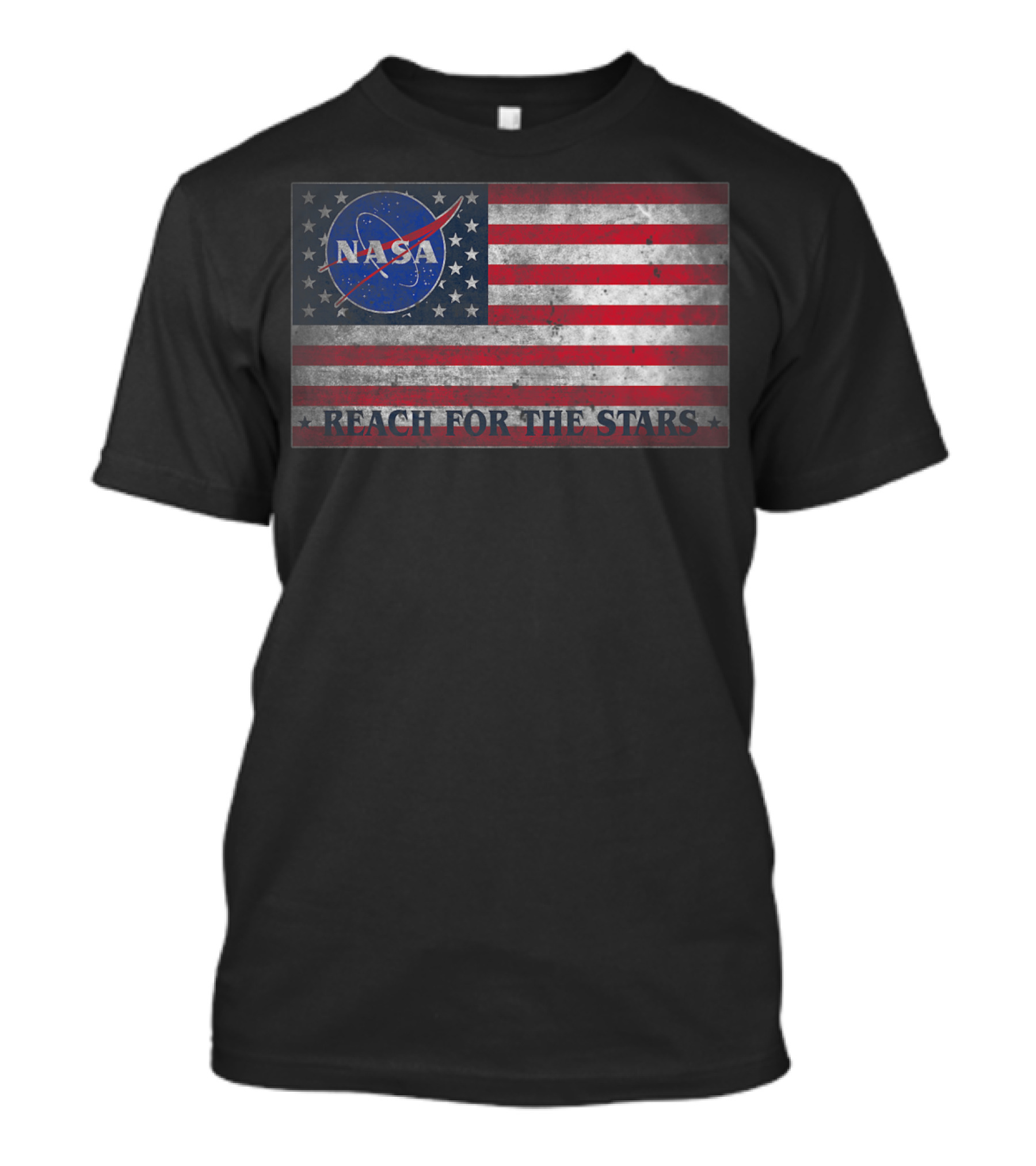 Zubaz NASA Space Logo American Flag Reach For The Stars T-Shirt