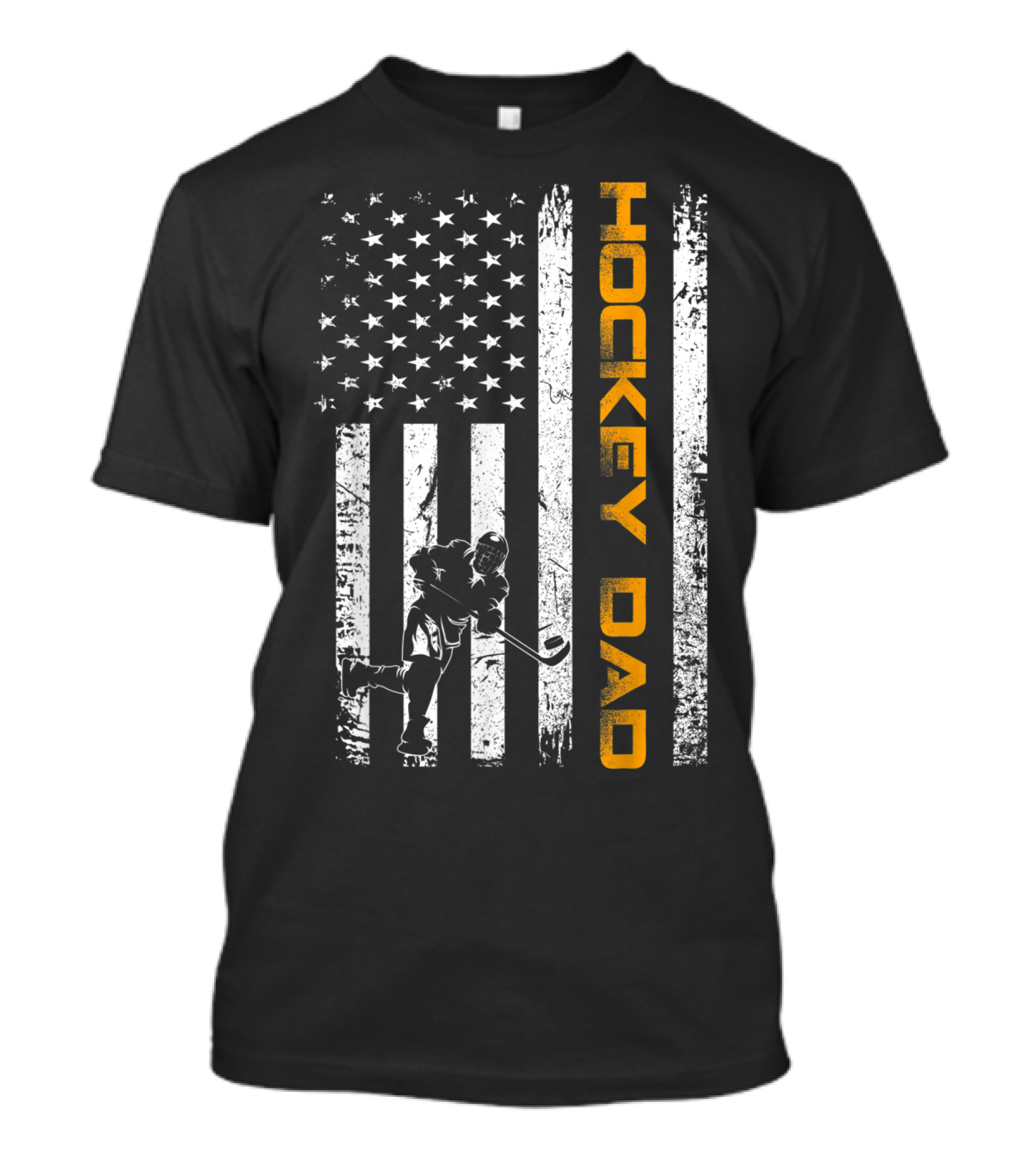 Vintage American Flag Hockey Dad USA Ice Hockey T-Shirt