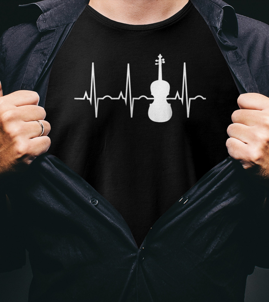 Viola Heartbeat Orchestra Player Musician T-Shirt