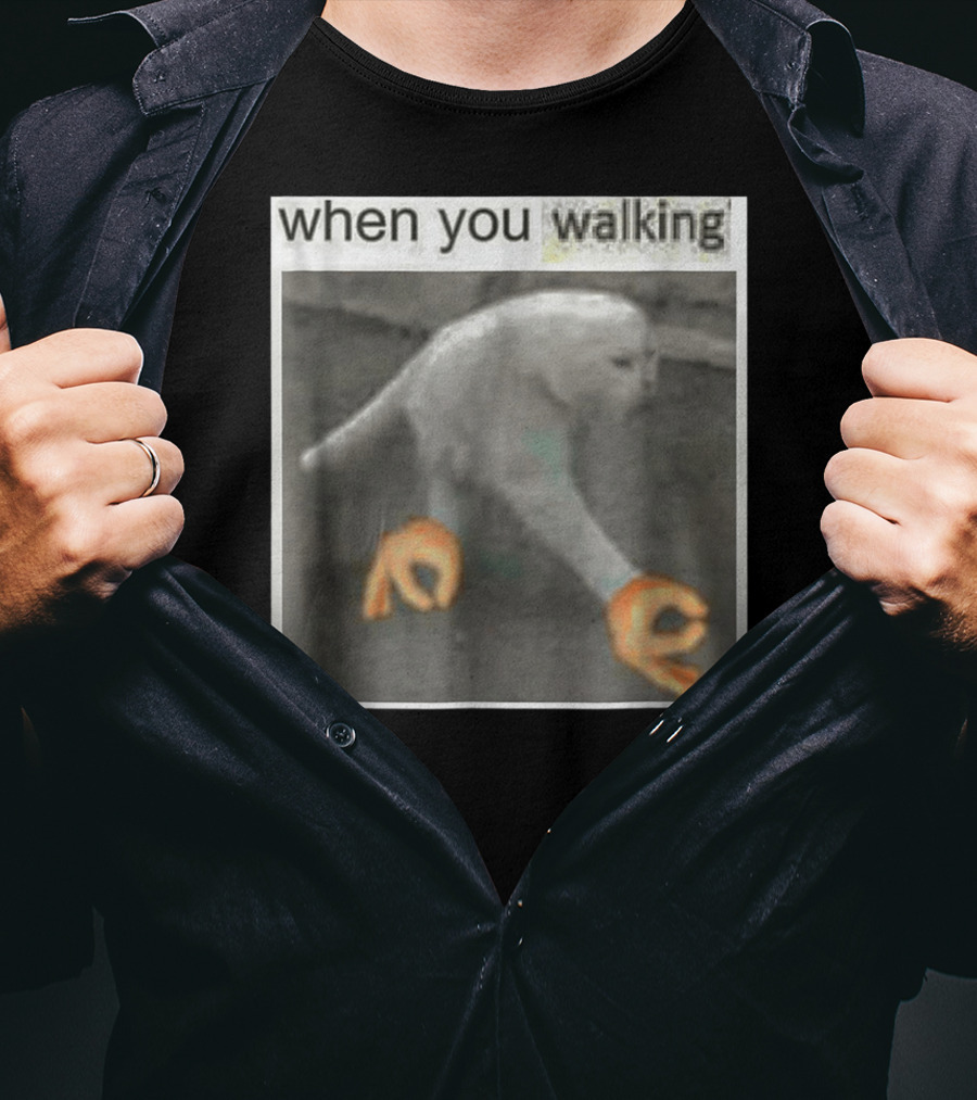When You Walking Cat Meme With 3D Hands T-Shirt