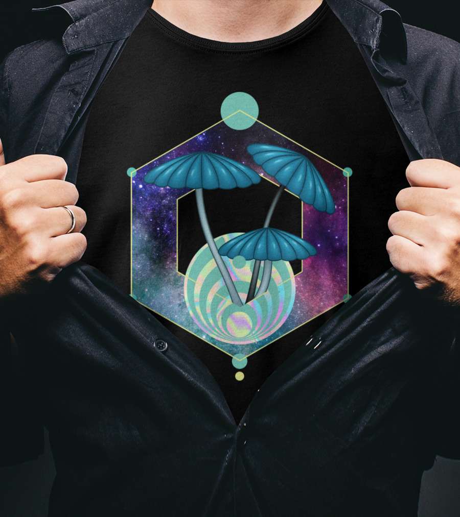 Bass Head Nectar Galaxy Mushroom Trip Dubstep T-Shirt