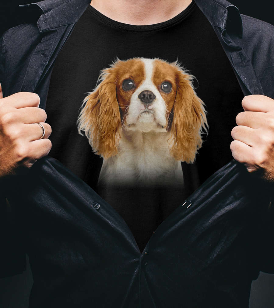 Cavalier King Charles Spaniel Face Close-Up Image T-Shirt
