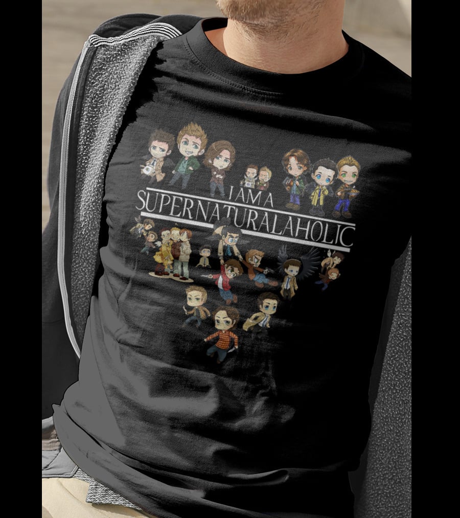 I Am A Supernaturalaholic Funny Supernatural Characters Collection T-Shirt