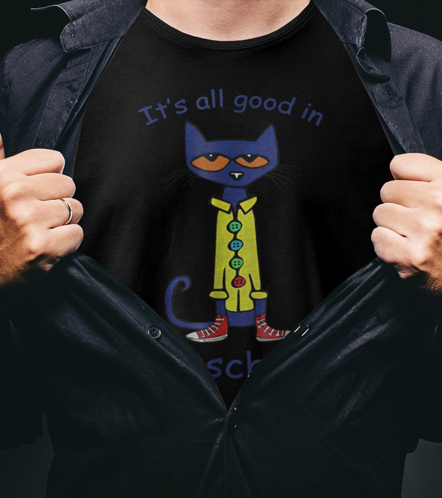 It's All Good In Preschool Cat With Colorful T-Shirt