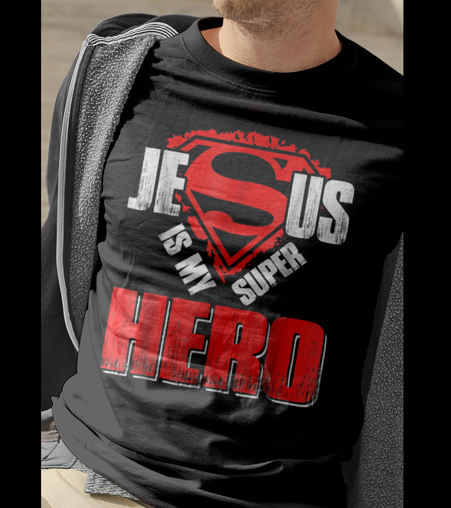 Jesus Is My Super Hero Superman Shield T-Shirt