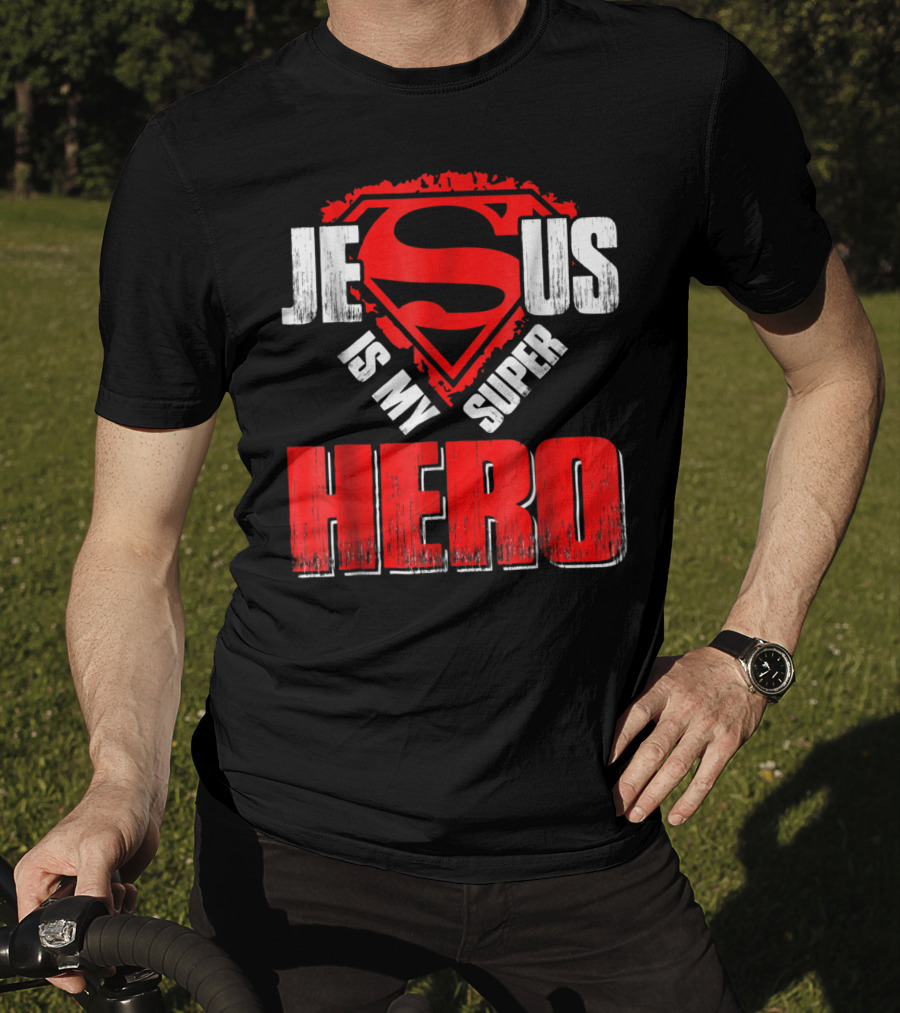 Jesus Is My Super Hero Superman Shield T-Shirt