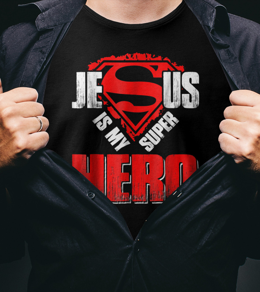 Jesus Is My Super Hero Superman Shield T-Shirt