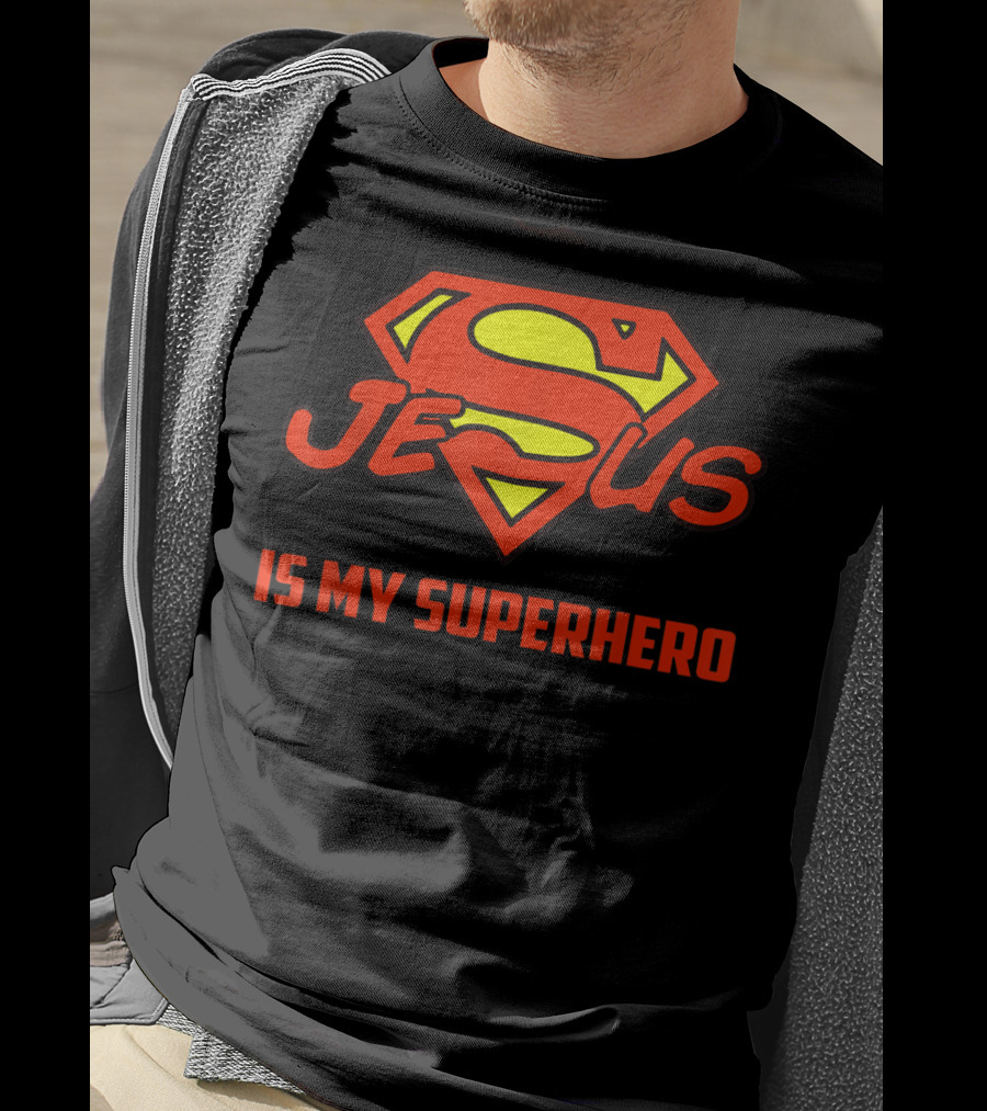 Jesus Is My Superhero Superman Logo Style Christian T-Shirt