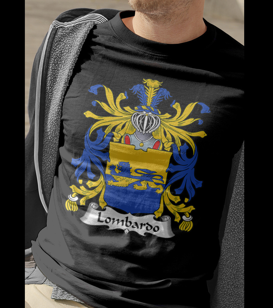 Lombardo Family Crest Coat Of Arms Emblem T-Shirt
