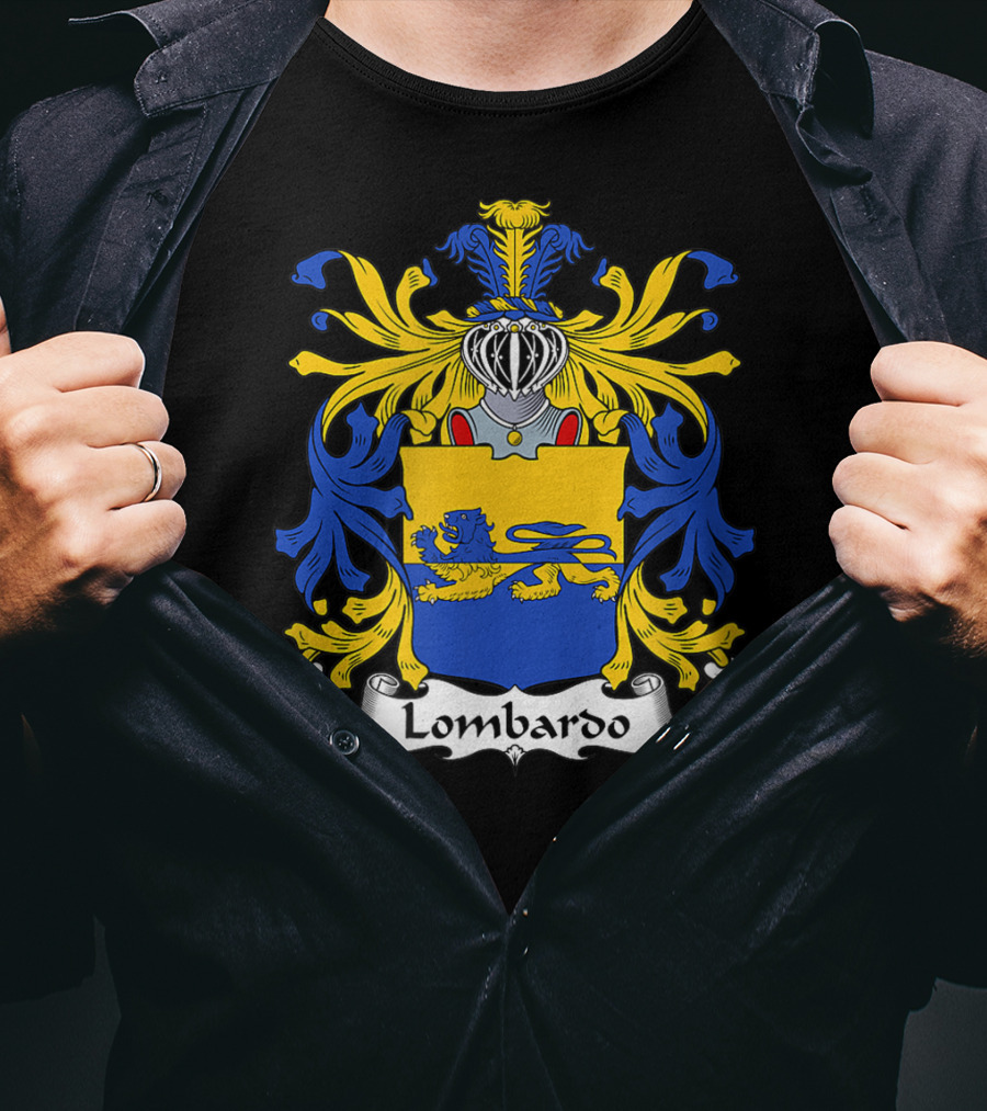 Lombardo Family Crest Coat Of Arms Emblem T-Shirt