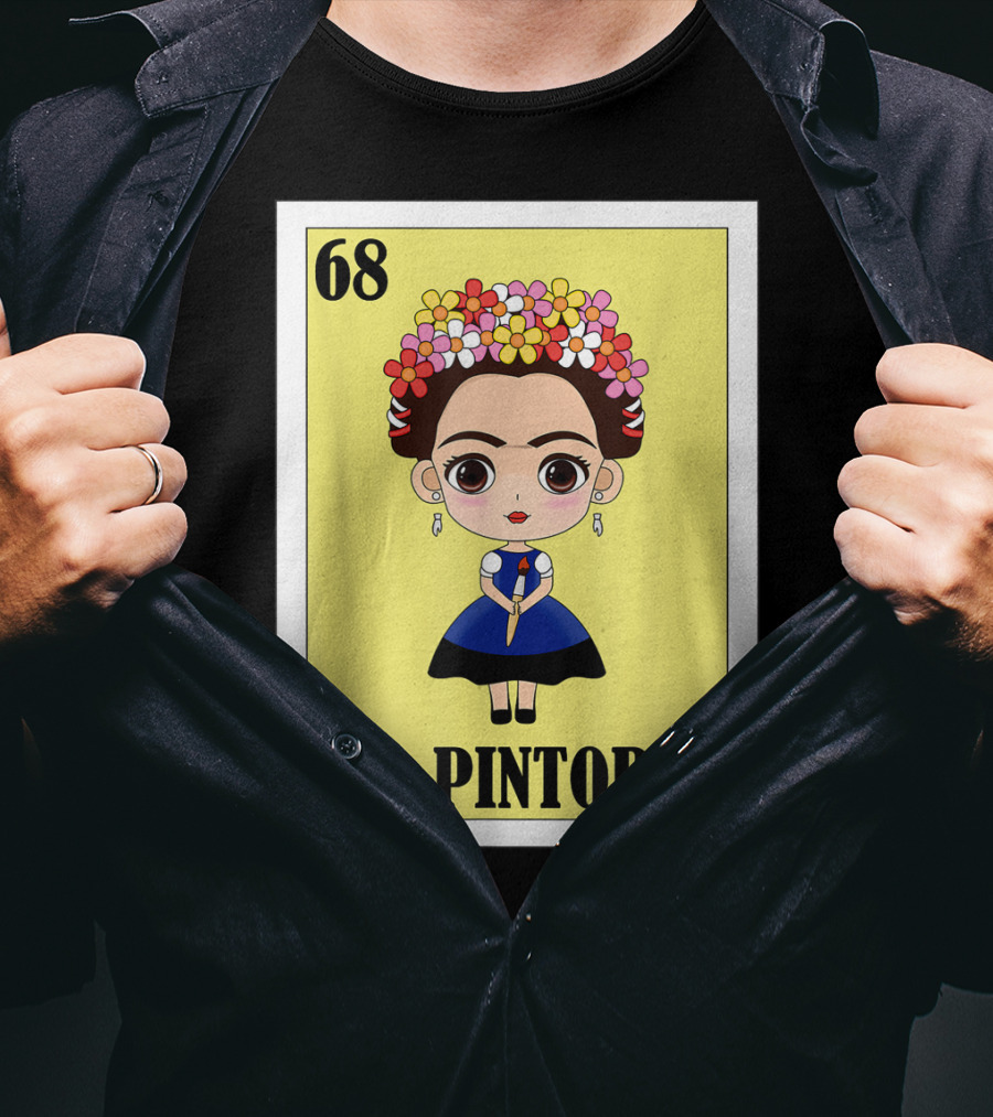 Loteria 68 La Pintora Mexican Graphic Icon T-Shirt