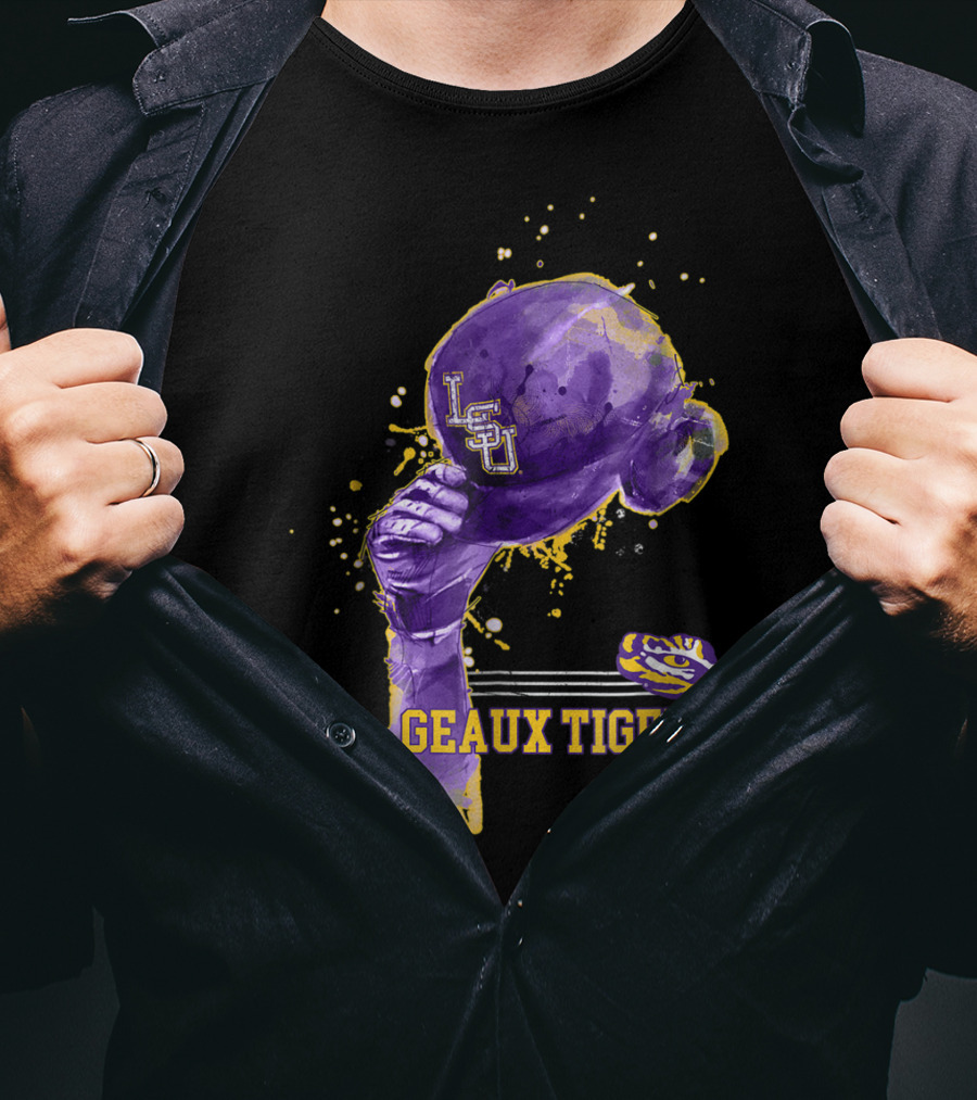 LSU Tigers Geaux Tigers Baseball Hat LSU Helmet T-Shirt