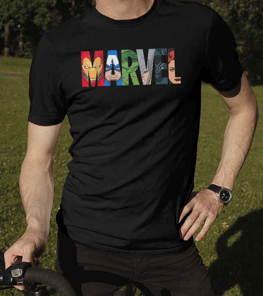 Marvel Avengers Iron Man Captain America Hulk Thor Black Widow Panther T-Shirt