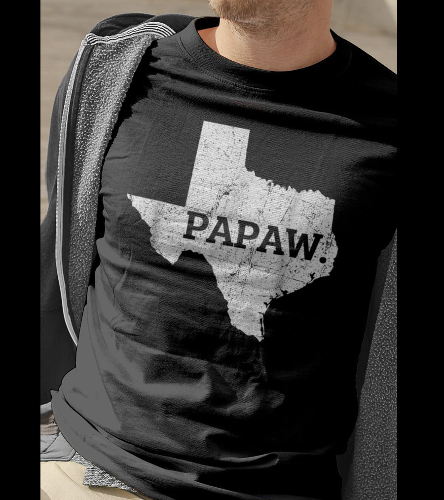 Papaw Texas Grandpa Map Outline T-Shirt