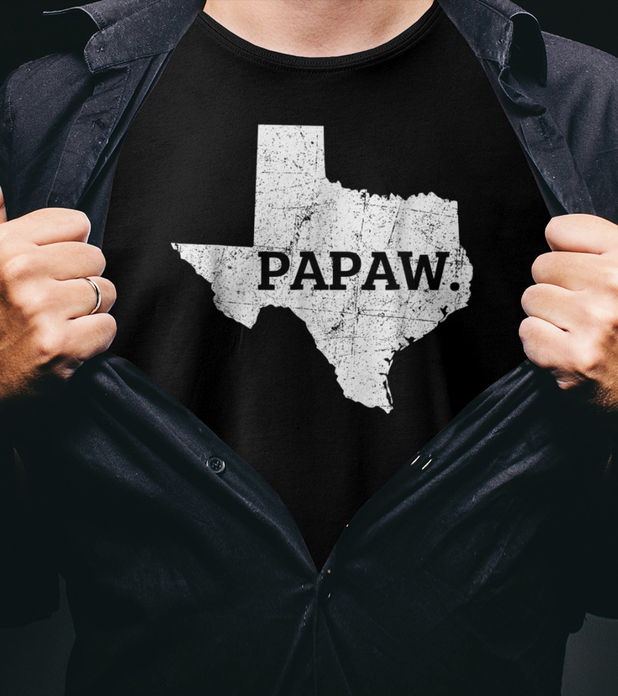 Papaw Texas Grandpa Map Outline T-Shirt