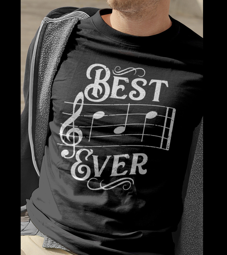 Best Dad Ever Music Notes T-Shirt