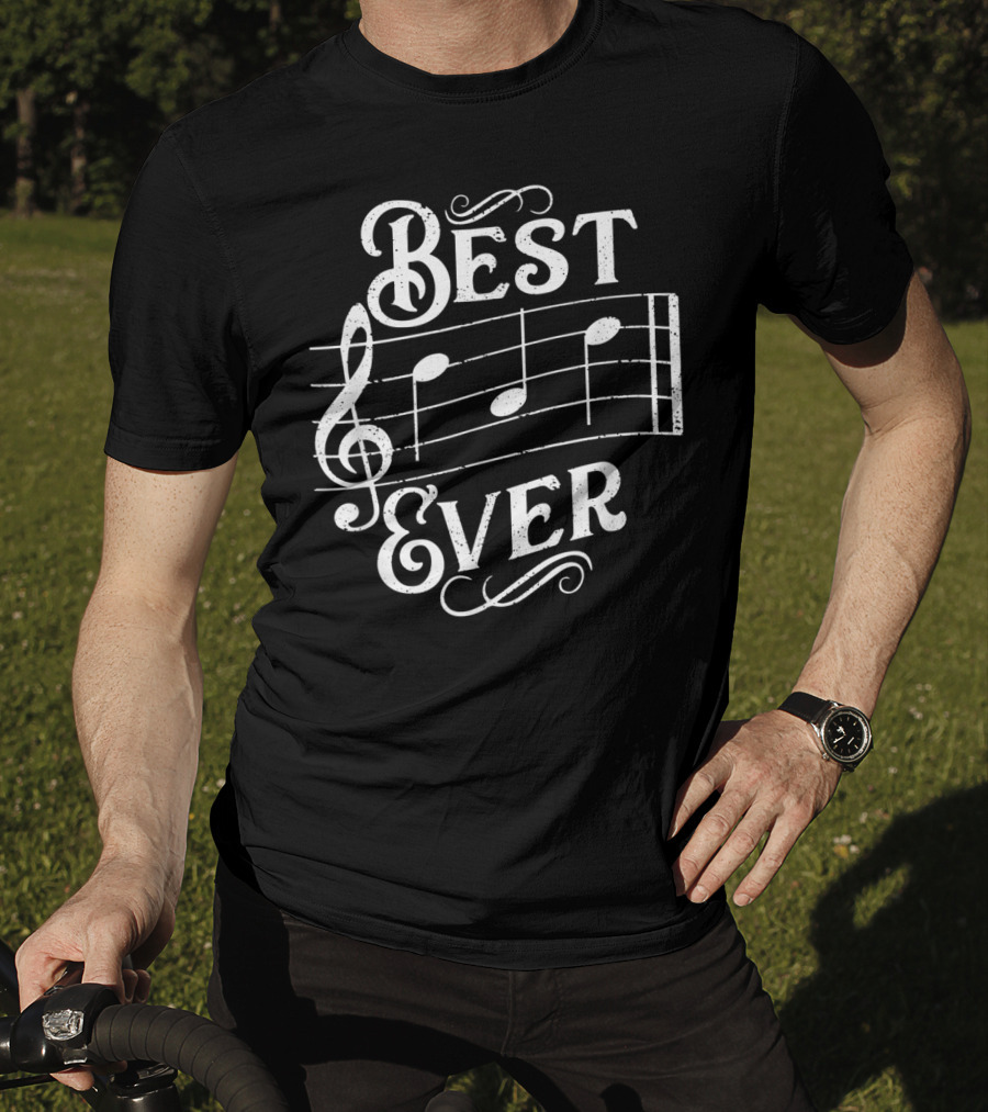 Best Dad Ever Music Notes T-Shirt