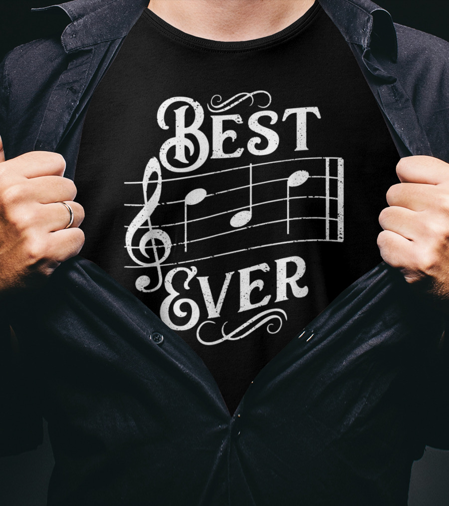 Best Dad Ever Music Notes T-Shirt