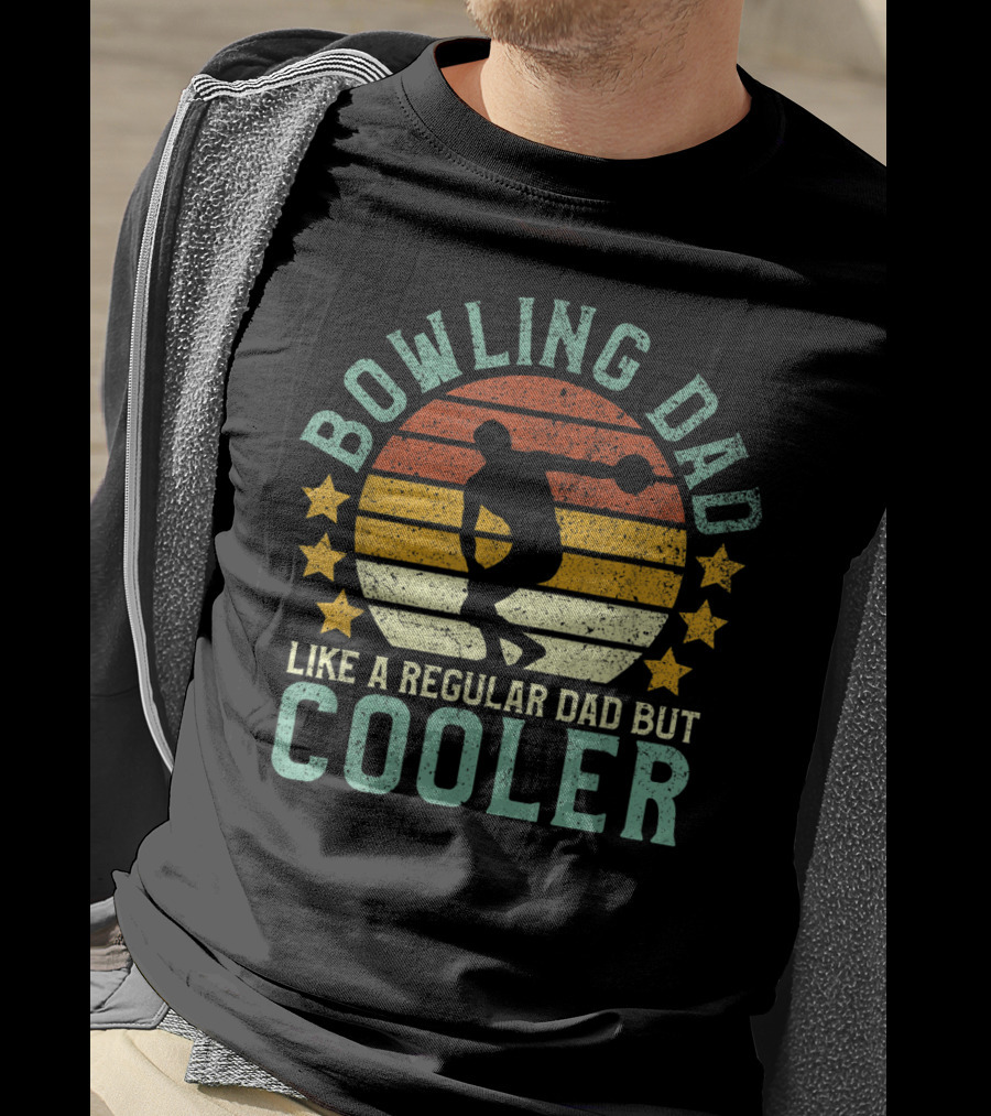 Bowling Dad Like A Regular Dad But Cooler Father's Day Vintage T-Shirt