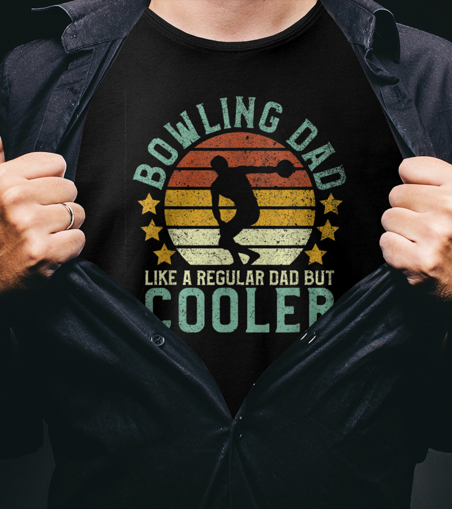 Bowling Dad Like A Regular Dad But Cooler Father's Day Vintage T-Shirt