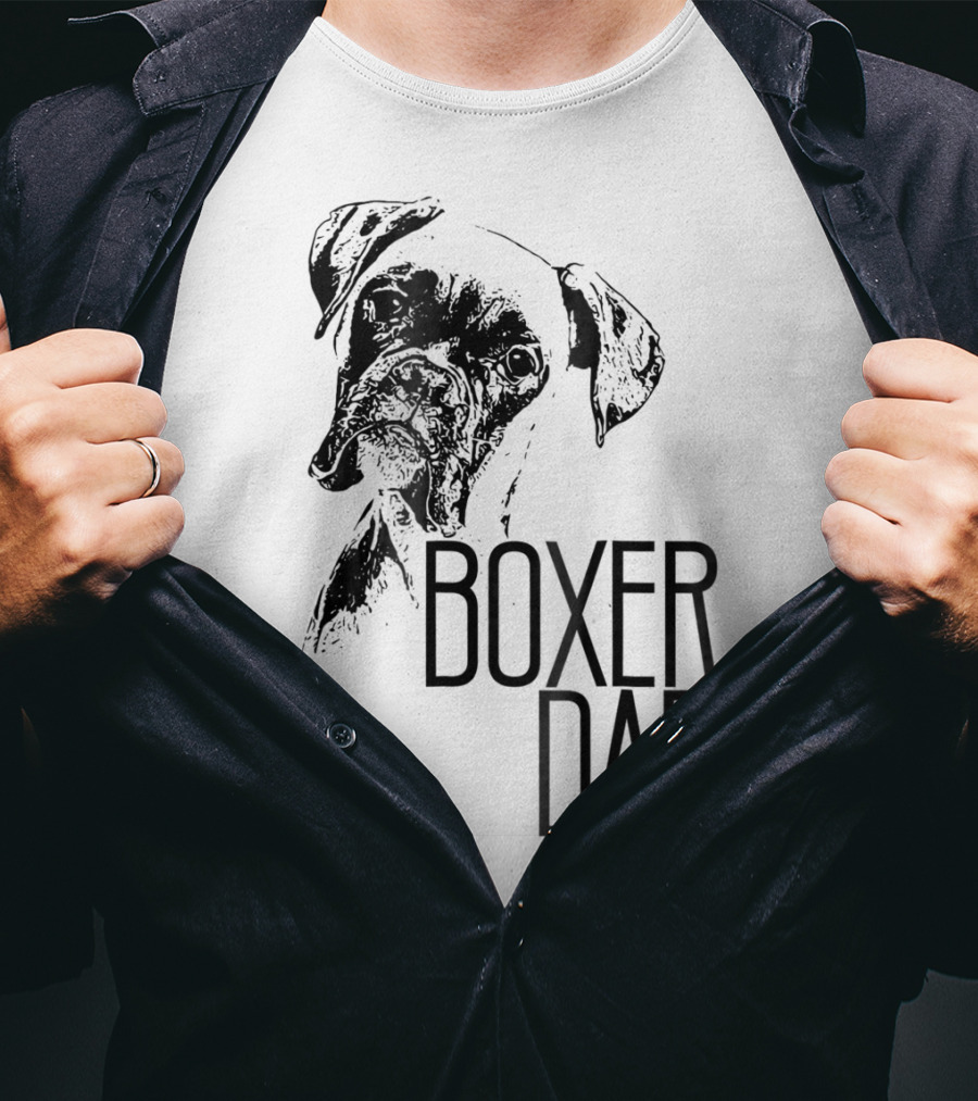 Boxer Dad Dog Face Dog Lovers Mens Boxer T-Shirt