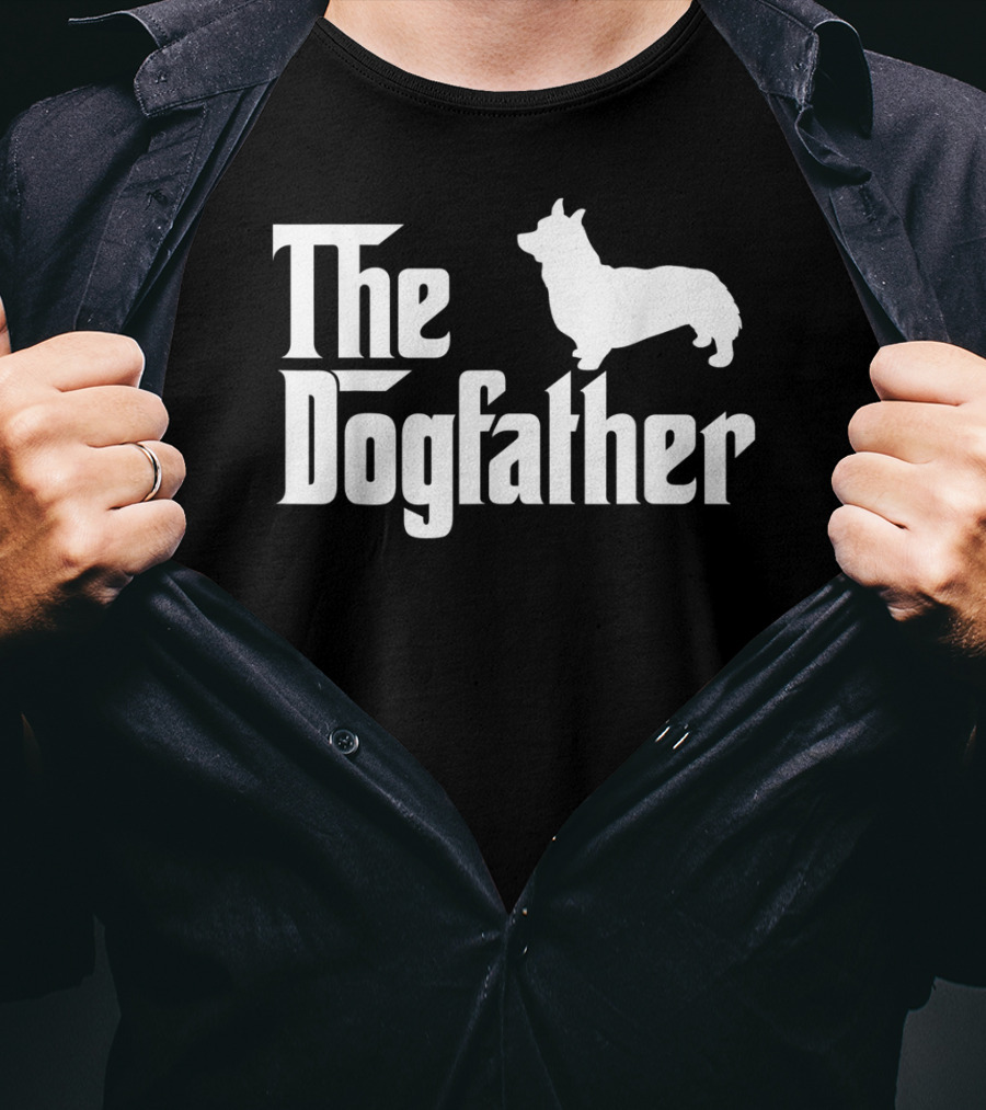The Dogfather Funny Corgi Mens T-Shirt