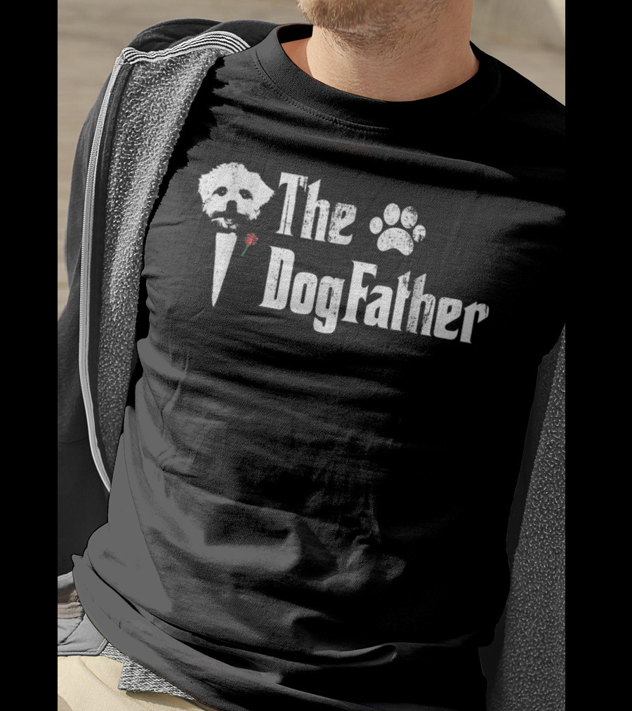 Mens The DogFather Maltese Dog Dad Father's Novelty T-Shirt