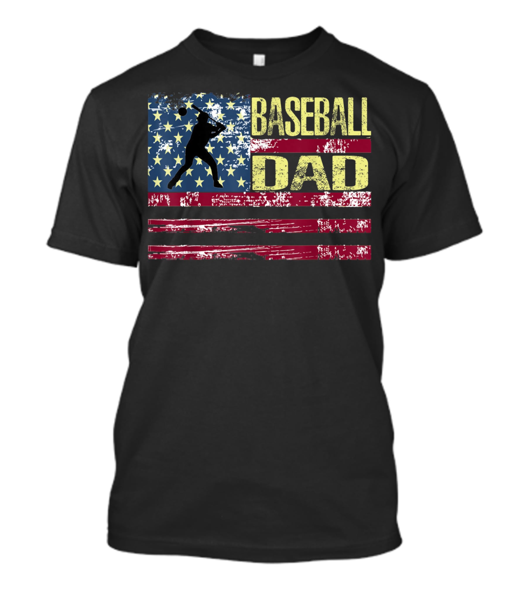 Vintage USA American Flag Baseball Dad Patriotic T-Shirt