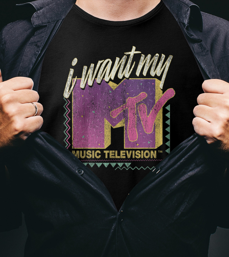 I Want My MTV Music Television Vintage 90's Colorful T-Shirt