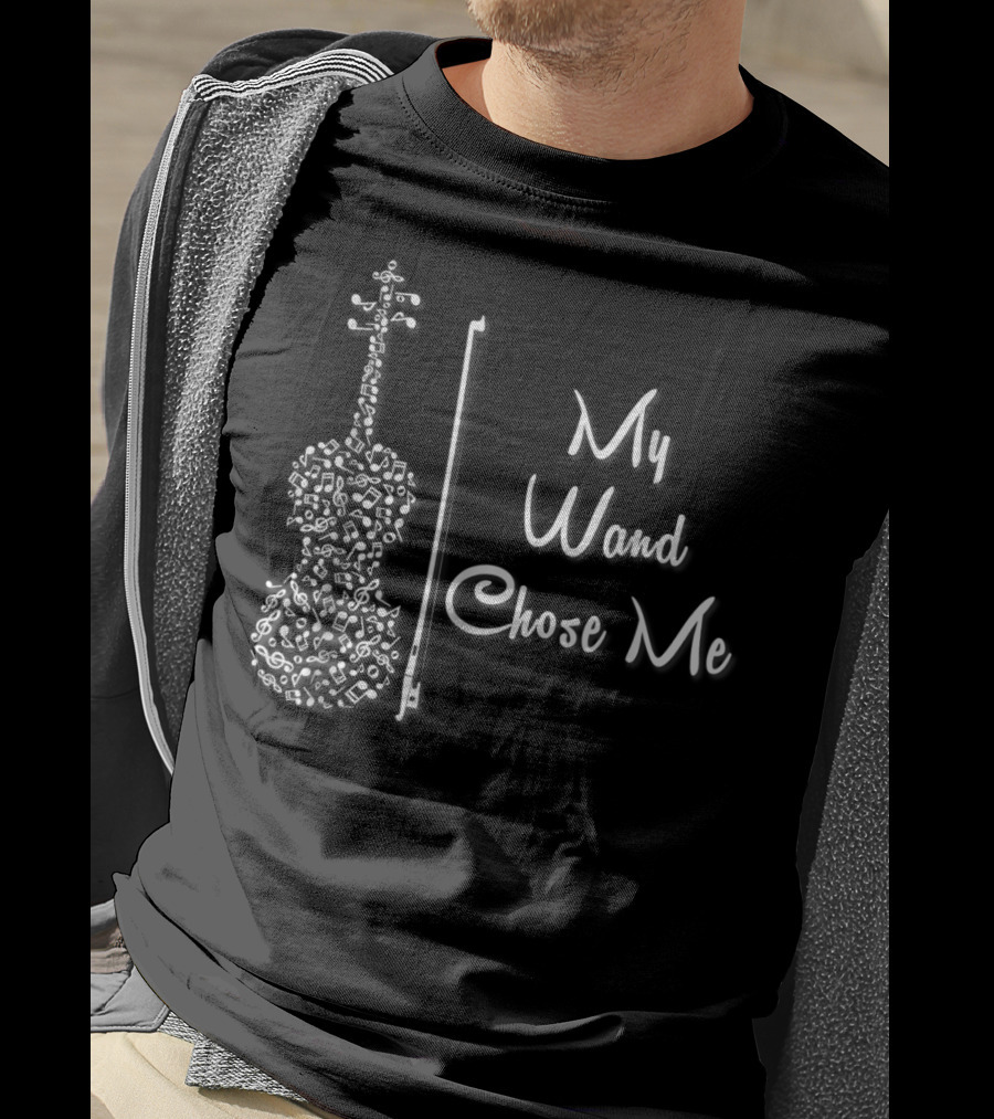 My Wand Chose Me Cute Violin Instrument Music Notes T-Shirt