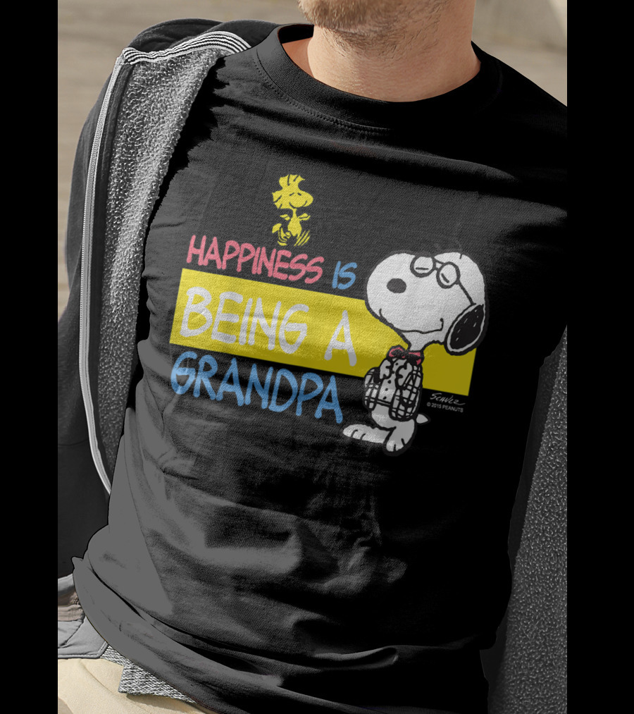 Peanuts Snoopy Happiness Is Being A Grandpa Woodstock T-Shirt