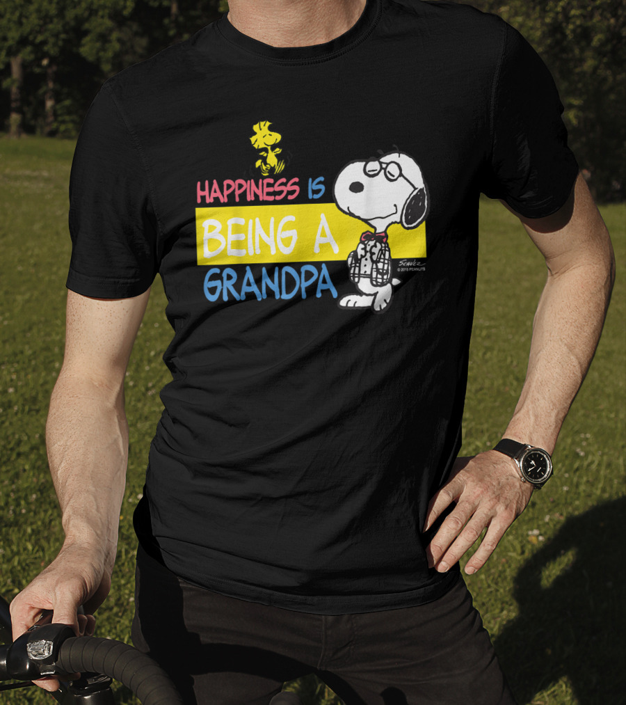 Peanuts Snoopy Happiness Is Being A Grandpa Woodstock T-Shirt