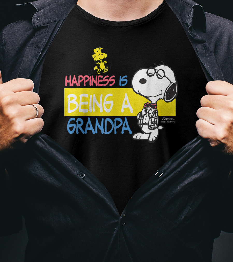 Peanuts Snoopy Happiness Is Being A Grandpa Woodstock T-Shirt