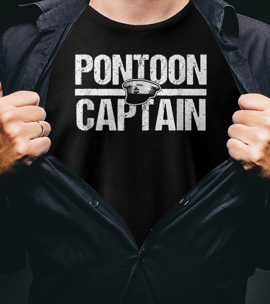 Pontoon Captain Nautic Tri Toons Family Boat Hat T-Shirt