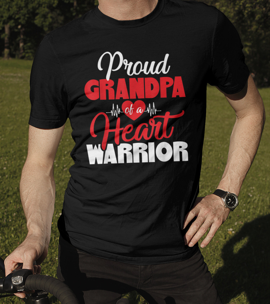 Proud Grandpa Of A Heart Warrior CHD Awareness T-Shirt