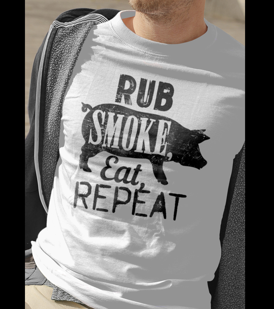 Rub Smoke Eat Repeat BBQ Pig T-Shirt