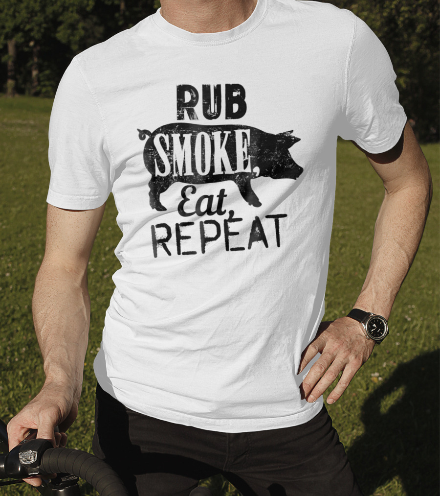 Rub Smoke Eat Repeat BBQ Pig T-Shirt