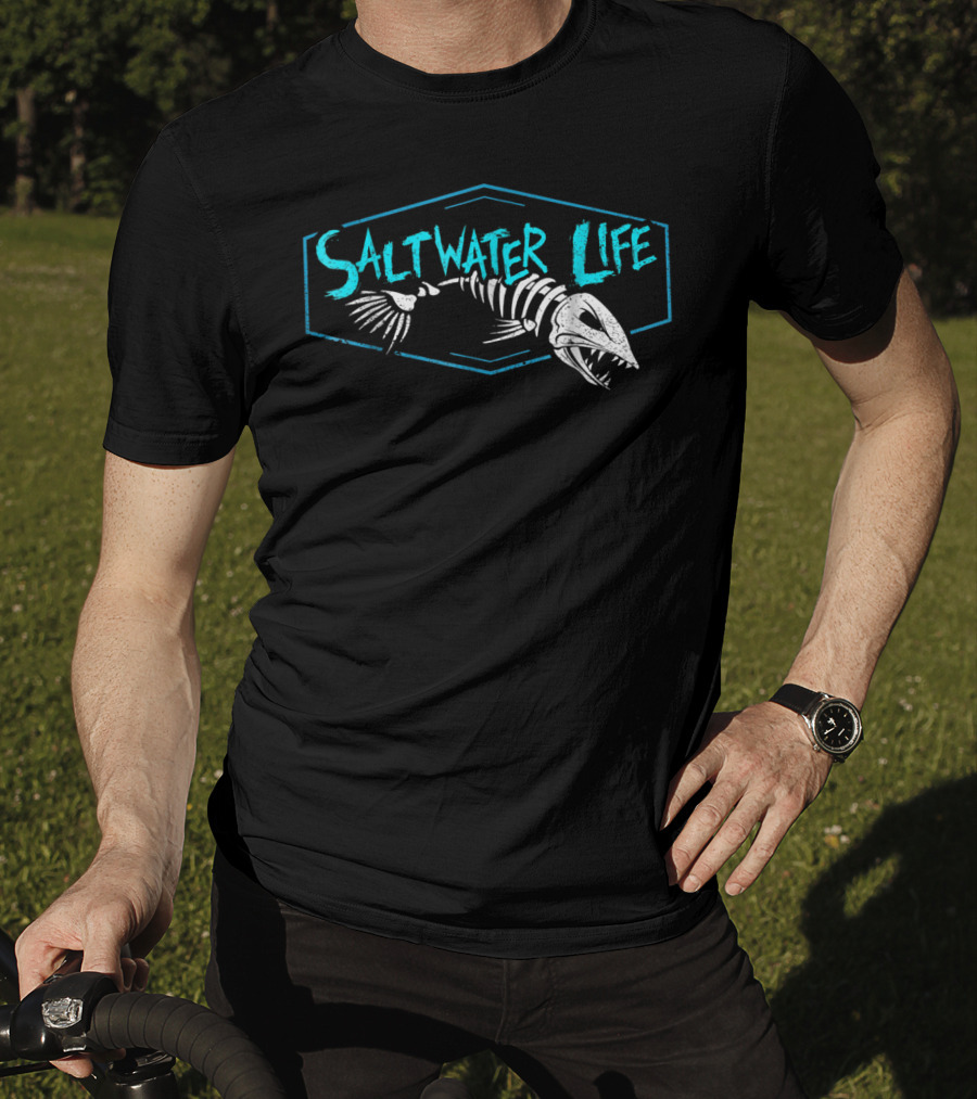 Saltwater Life Fish Skeleton T-Shirt