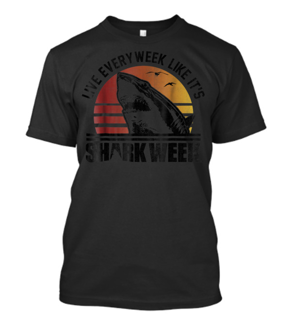 Live Every Week Like It's Shark Week Vintage Sunset T-Shirt