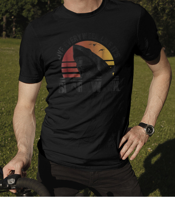 Live Every Week Like It's Shark Week Vintage Sunset T-Shirt