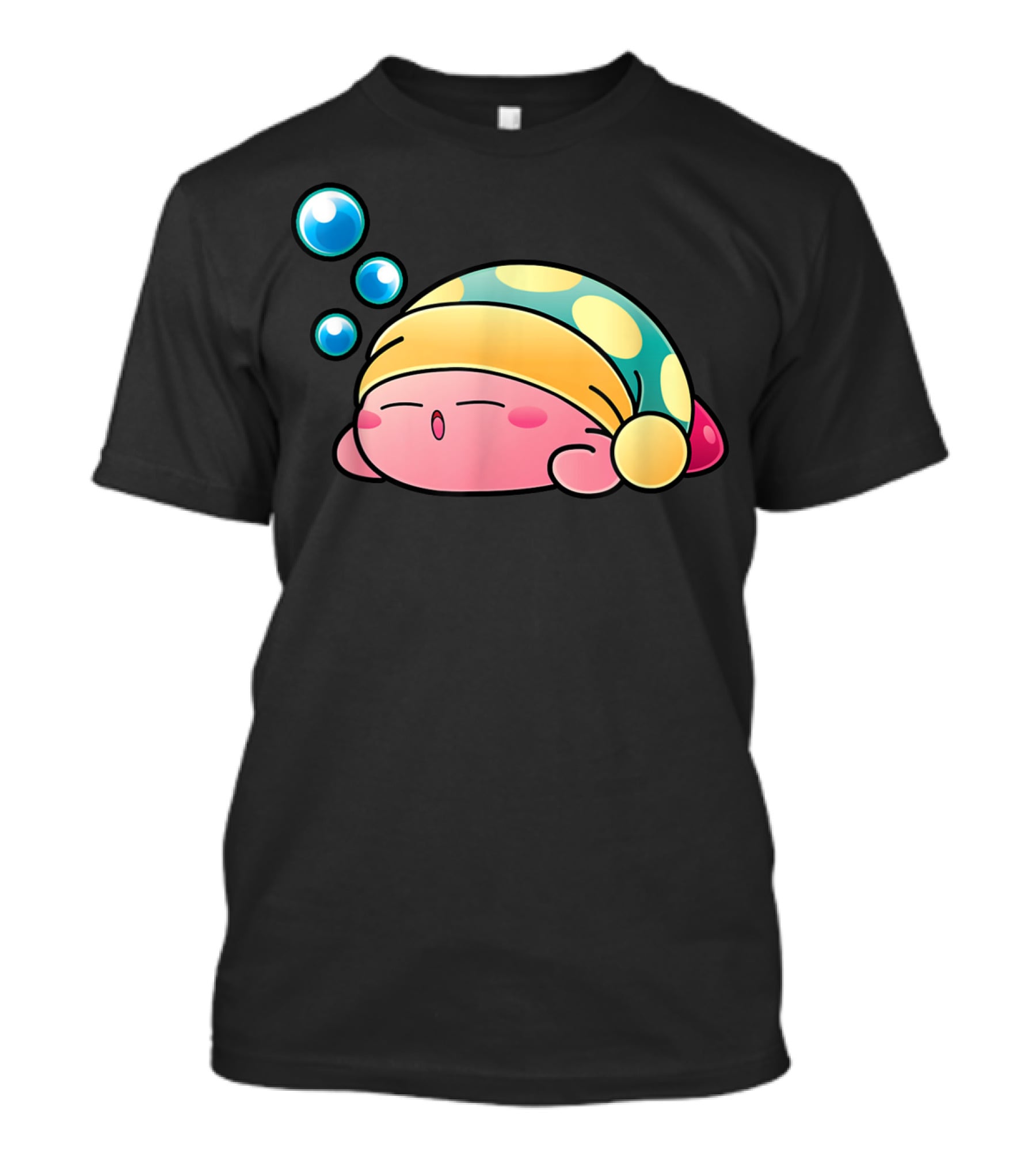 Sleeping Kirby Nightcap Bubbles T-Shirt