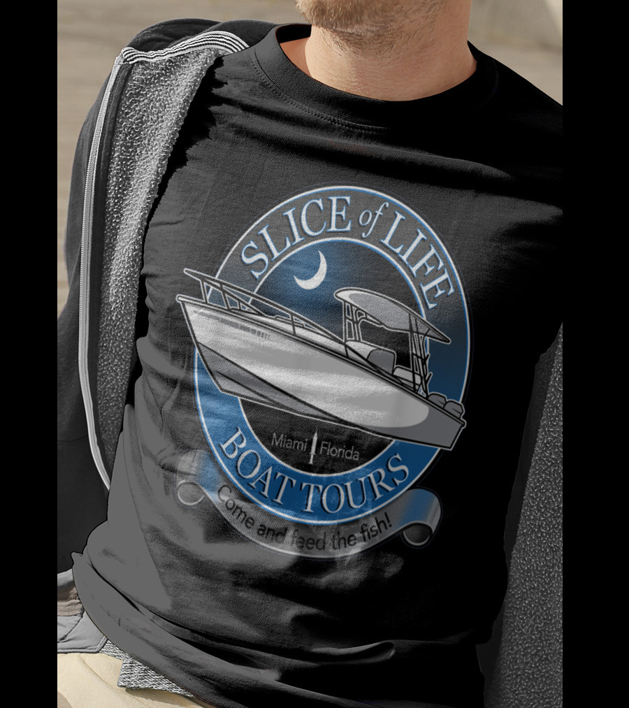 Slice Of Life Boat Tours Miami Florida Come And Feed The Fish T-Shirt