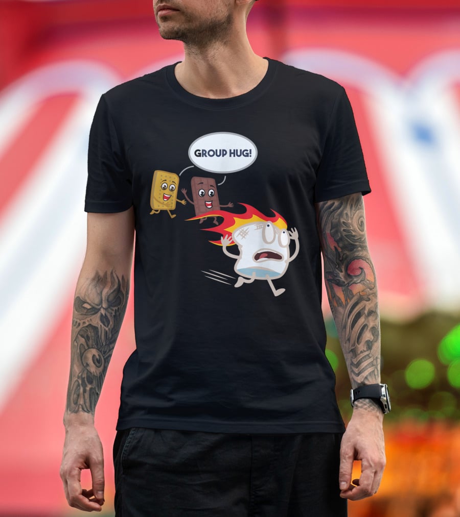 Group Hug S'mores Marshmallow Camping Roastin' T-Shirt