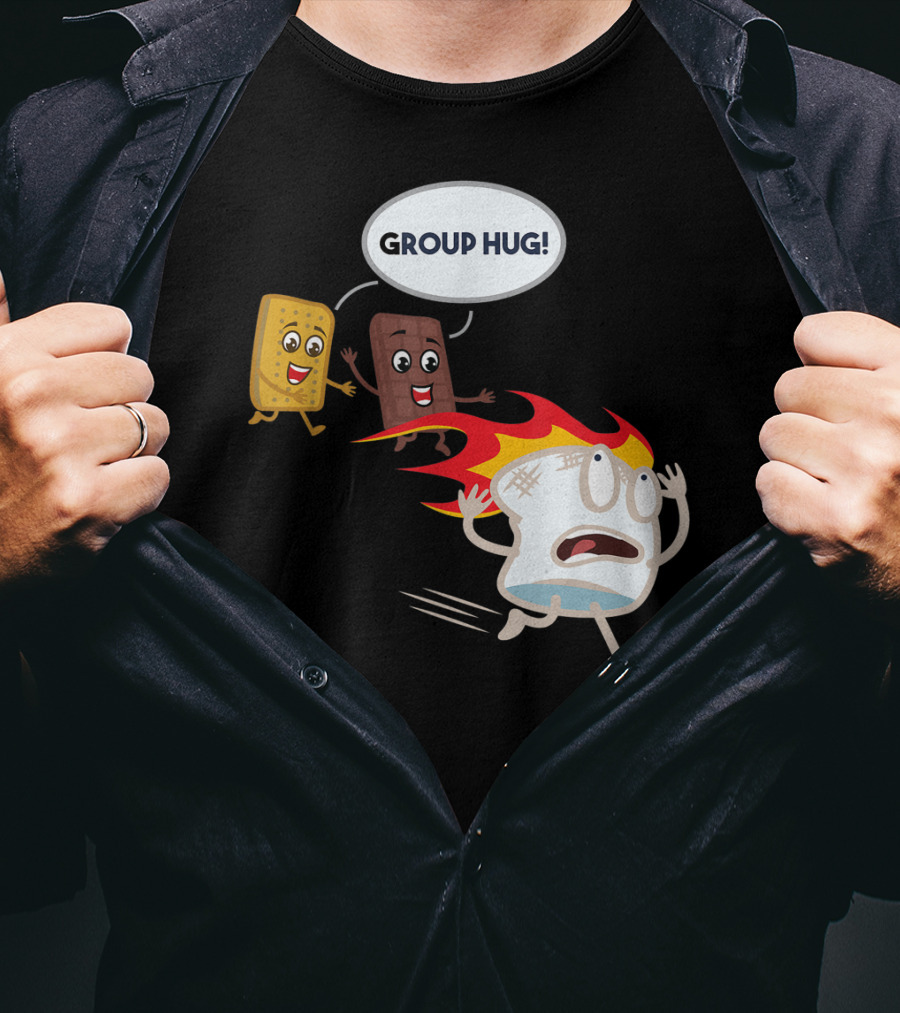 Group Hug S'mores Marshmallow Camping Roastin' T-Shirt